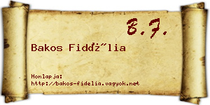 Bakos Fidélia névjegykártya